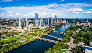 Paisaje desde arriba de Austin, Texas