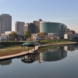Vista del horizonte de Dayton, Ohio.